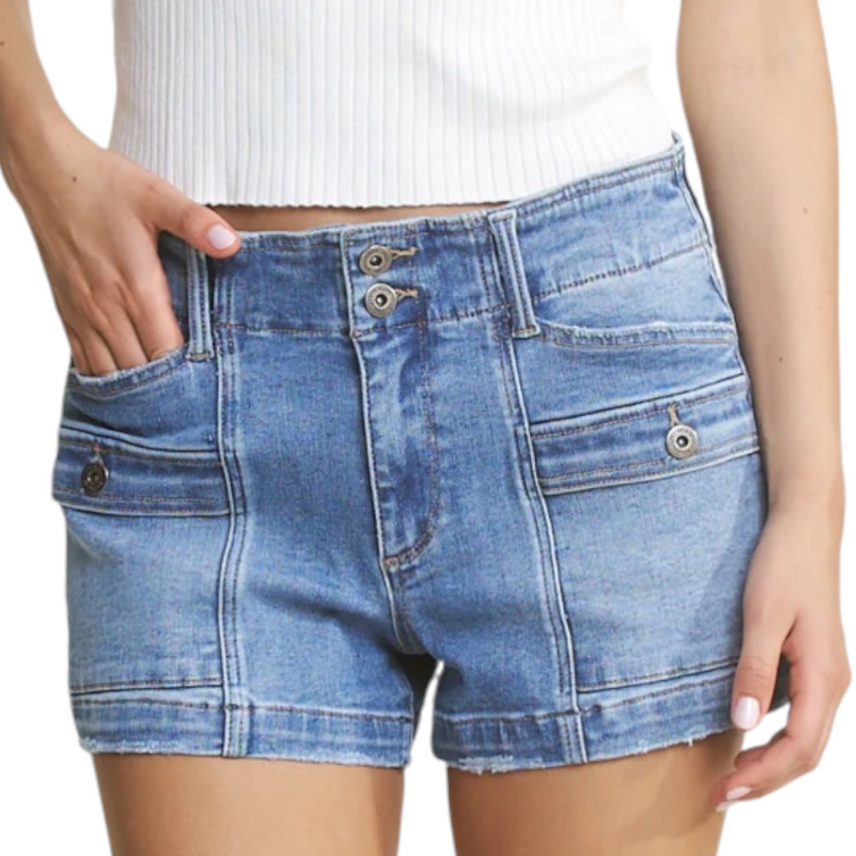 MICA MDP-H3439 Charcoal Blue H/R Wide Leg Short