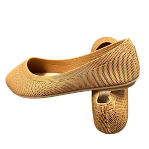 Tan Woven Classic Slip On Flats