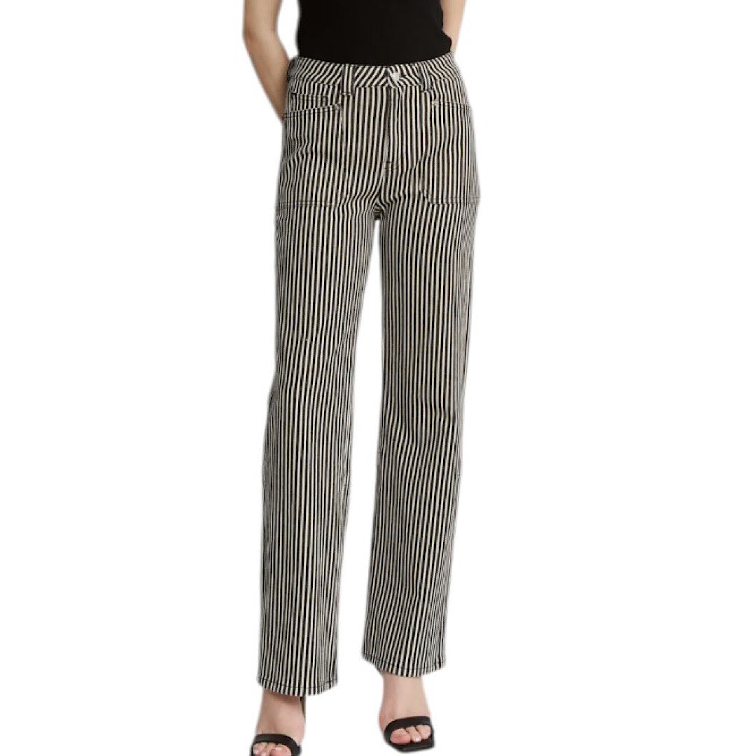 Mica MDP-T3568BT Super High Loose Fit Straight Striped Jean