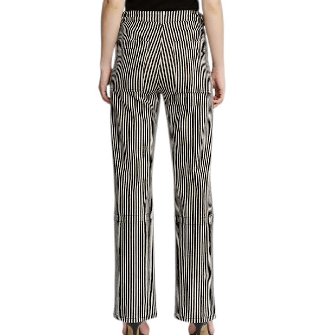 Mica MDP-T3568BT Super High Loose Fit Straight Striped Jean