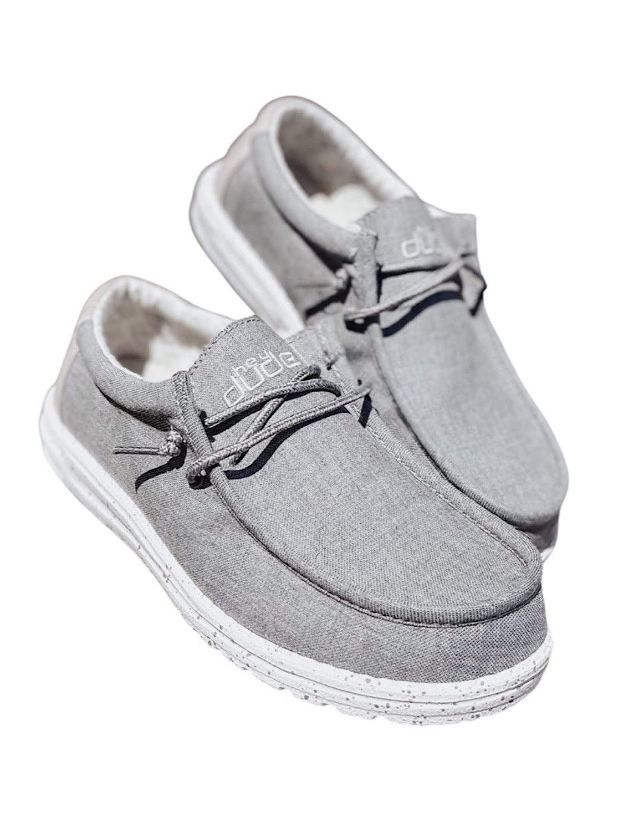 Hey Dude Wally Chambray Frost Grey Mens