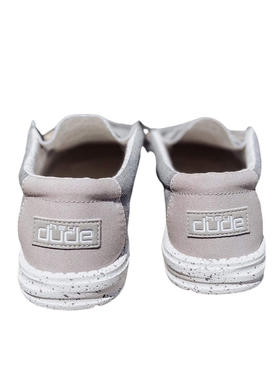Hey Dude Wally Chambray Frost Grey Mens