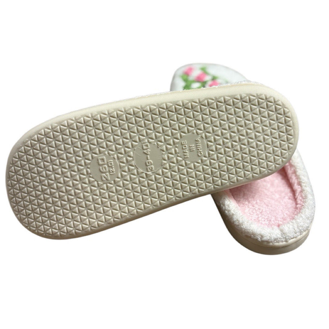 Ivory/Pink Grinch Candy Cane Slippers