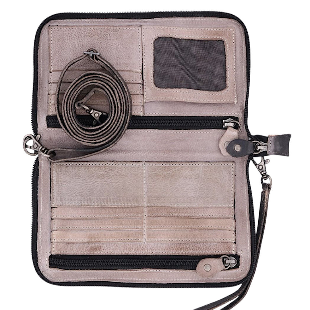 BED|STU Templeton II Black Grey Rustic Wallet