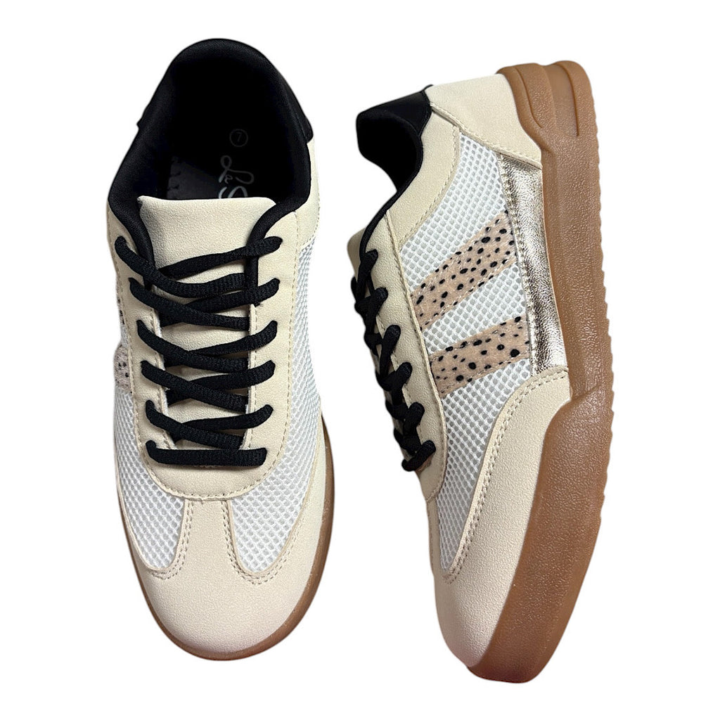 Women's Cream/Leopard Sneakers