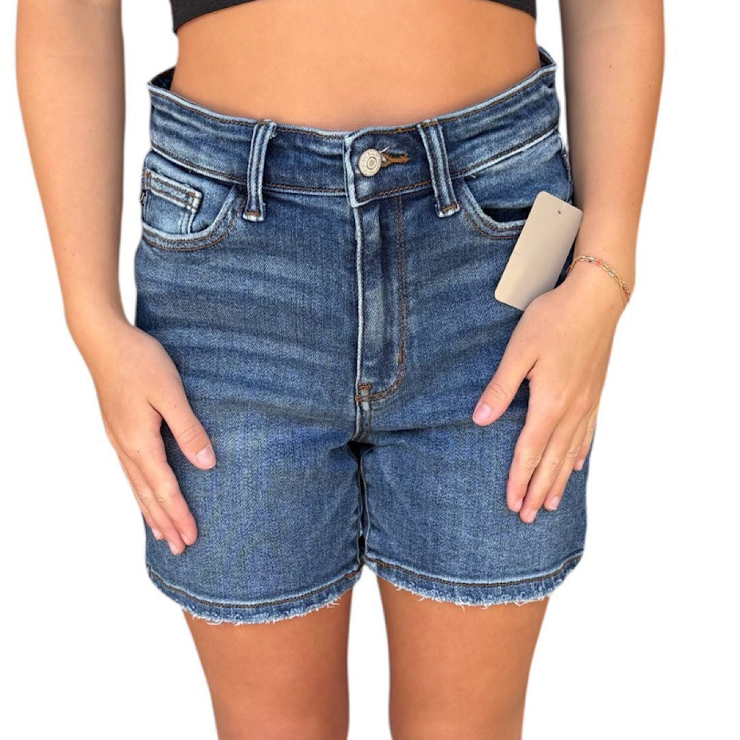 Judy Blue JB15257DK Dark Wash Denim Shorts Size Small-RF