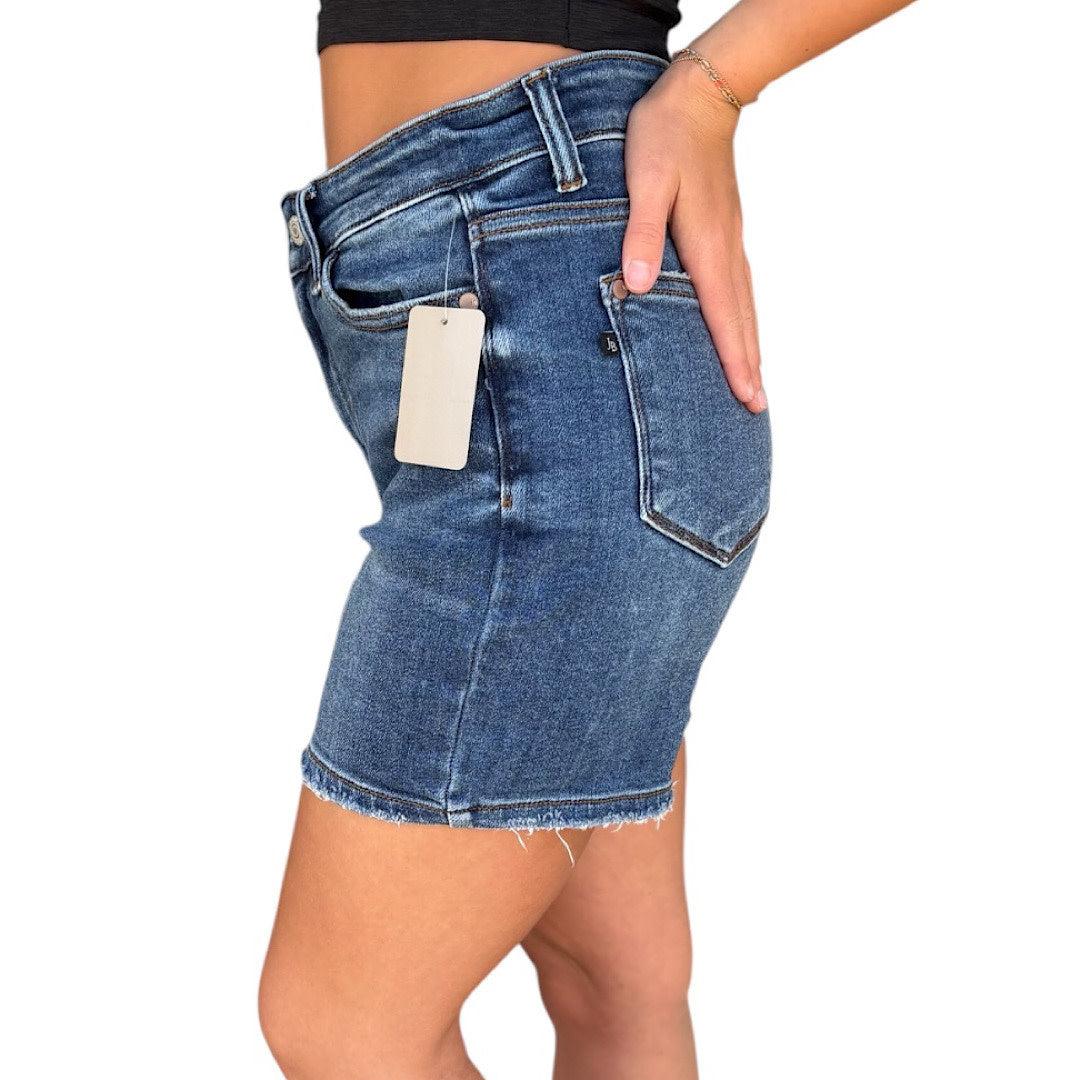 Judy Blue JB15257DK Dark Wash Denim Shorts Size Small-RF