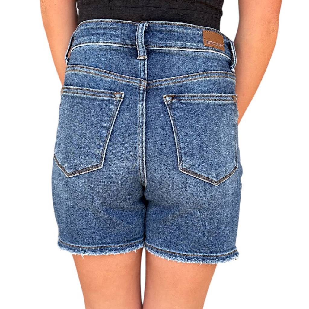 Judy Blue JB15257DK Dark Wash Denim Shorts Size Small-RF