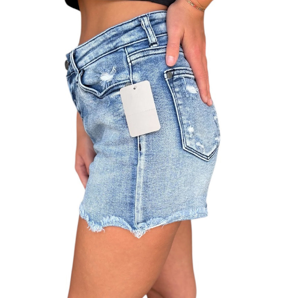 Judy Blue JB150018 Light Wash Denim Shorts Size Small-RF