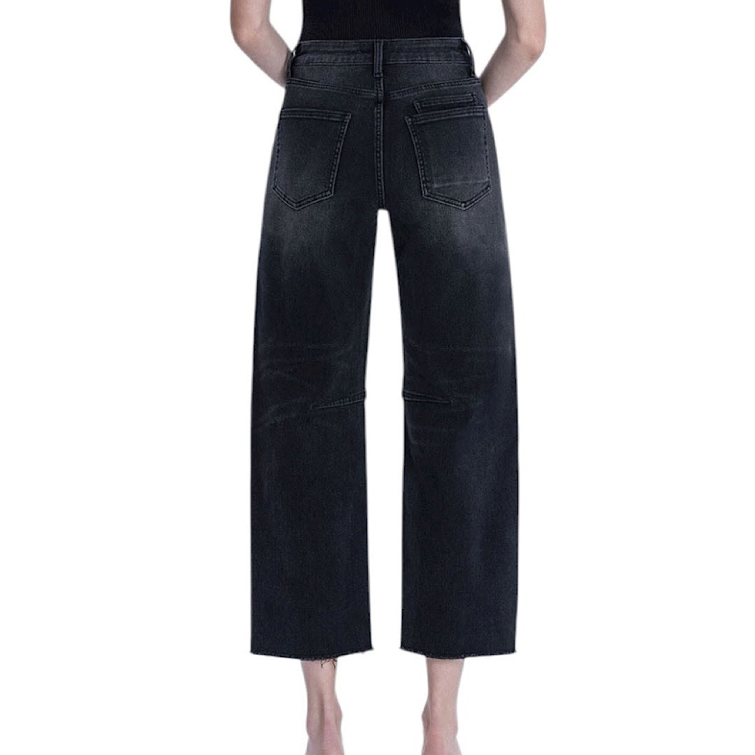 Vervet V3575BK Black Super High Rise Barrel Jeans