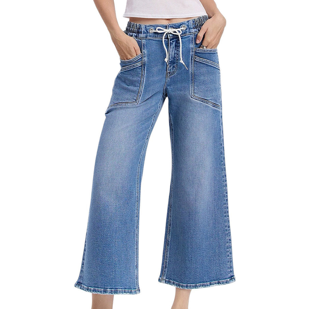 Vervet V3650 Reassure High Rise Drawstring Wide Leg Jean