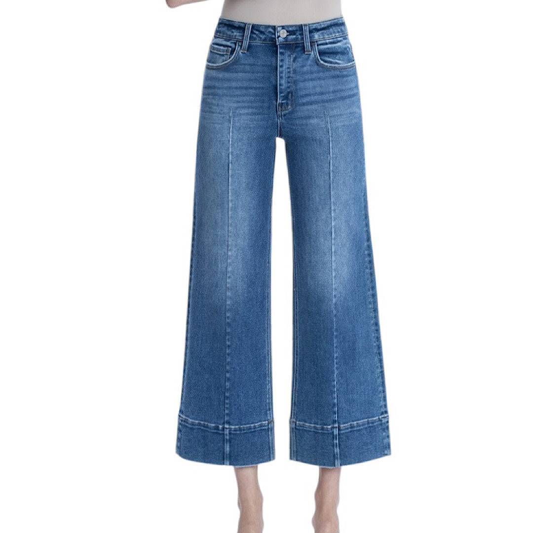 Vervet T6992 Golden Aura High Rise Ankle Wide Trouser