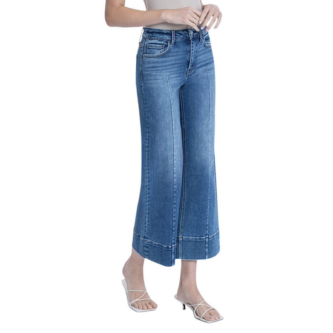Vervet T6992 Golden Aura High Rise Ankle Wide Trouser