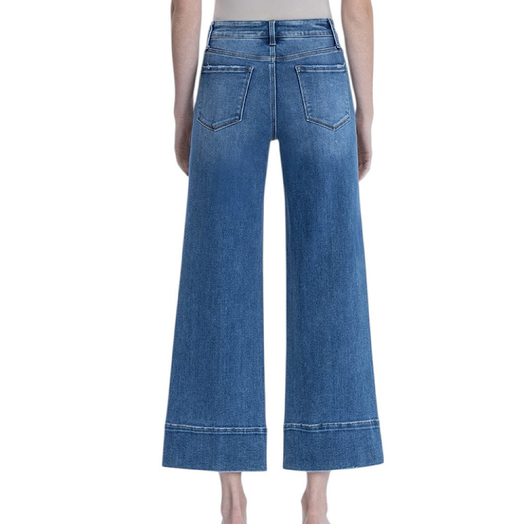 Vervet T6992 Golden Aura High Rise Ankle Wide Trouser