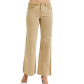 RISEN PW21205 Beige Tummy Control M/R Wide Leg Pant