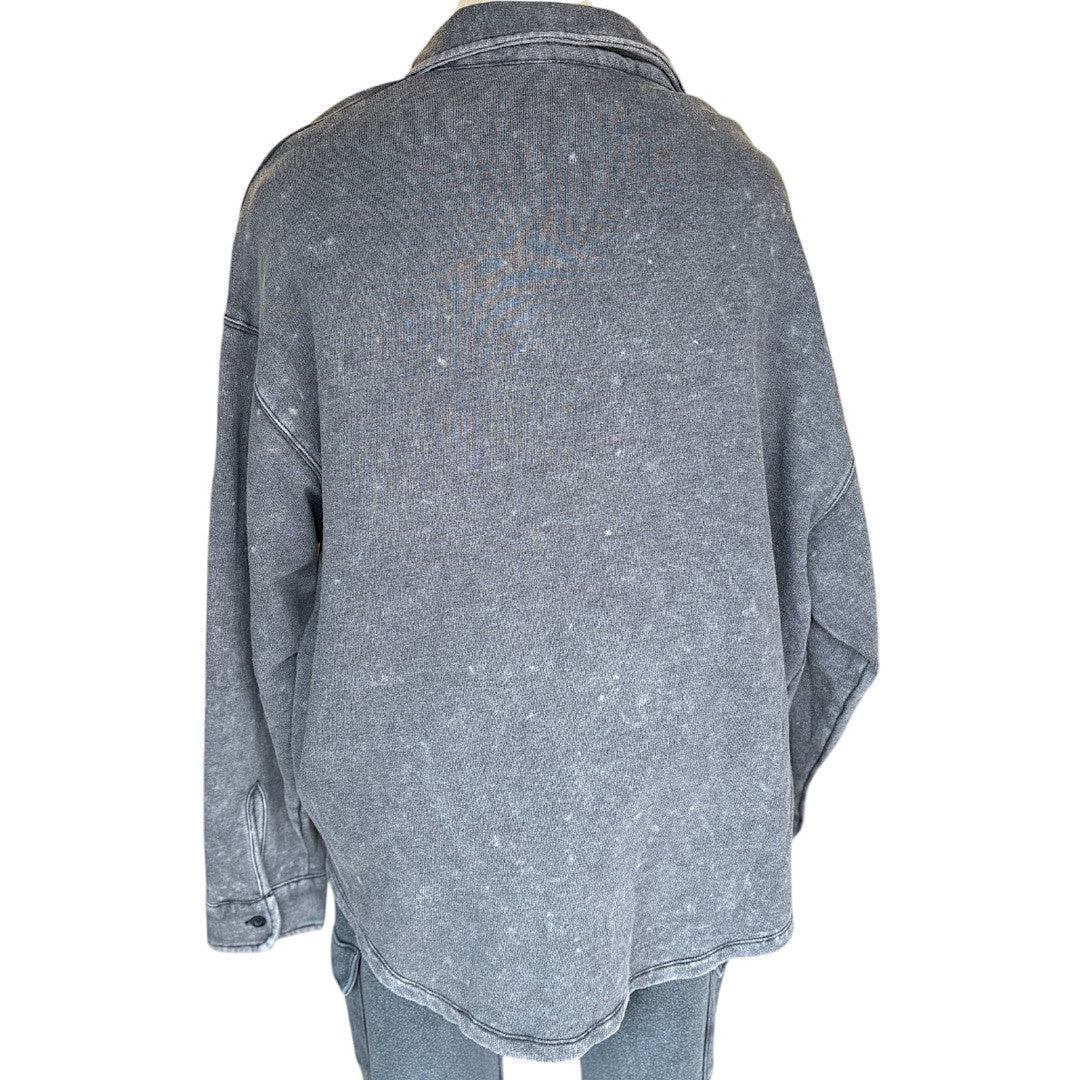 Victoria's Secret Charcoal Mineral Washed Shacket Size Medium-RF