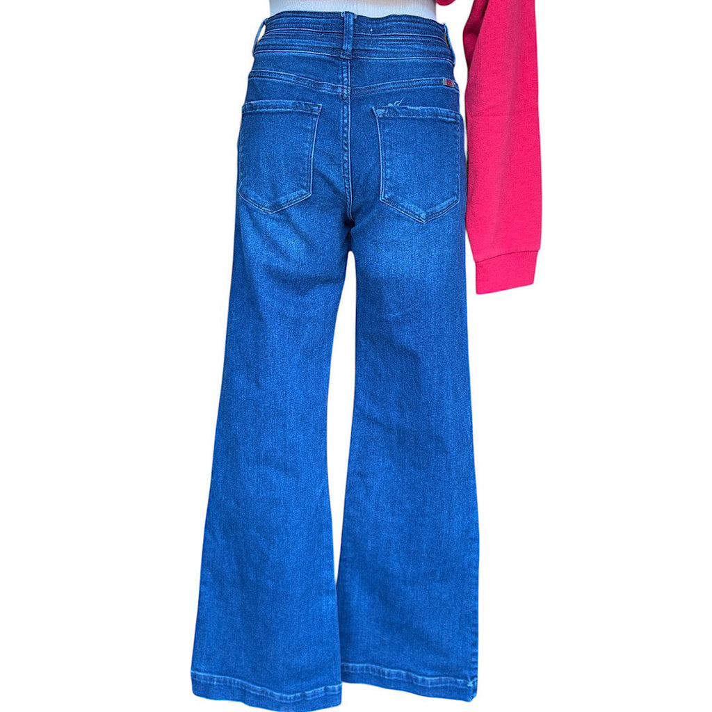 KanCan KC9307AD Dark Wash Double Button Bootcut Jean Size 5/26-RF
