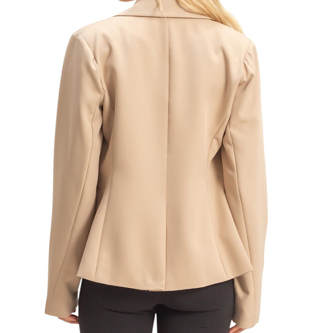 Taupe Single Button Blazer