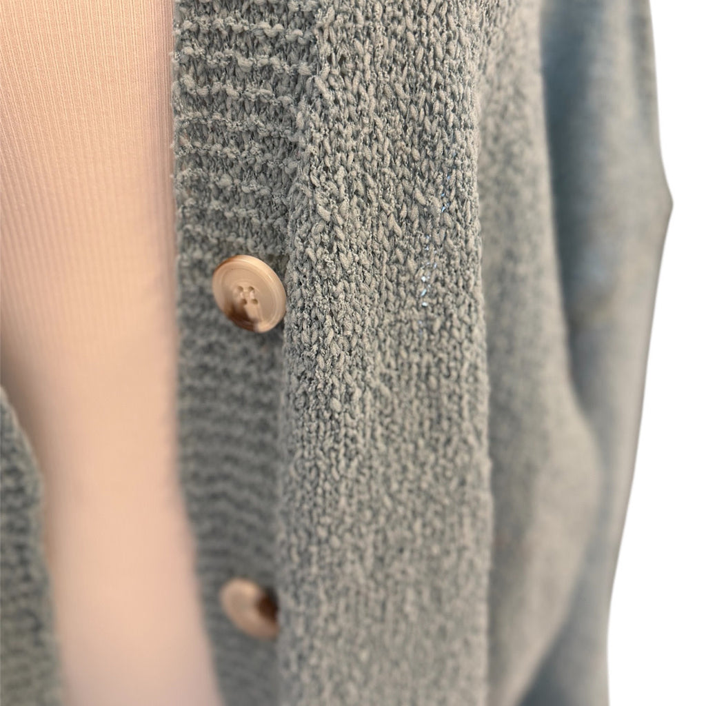 She & Sky Dusty Blue Knit Cardigan Size Small- RF