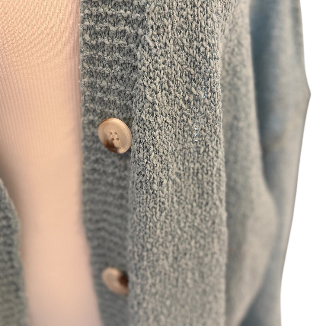 She & Sky Dusty Blue Knit Cardigan Size Small- RF