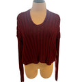 Sadie & Sage Burgundy Knit Crop Sweater Size Small- RF