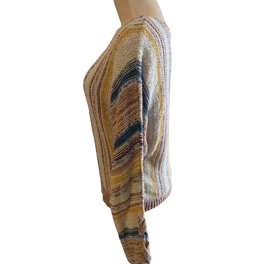 Multi Color Striped Knit Sweater Size Small-RF