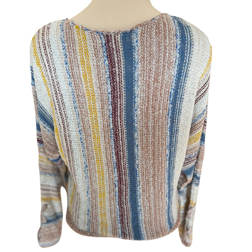 Multi Color Striped Knit Sweater Size Small-RF