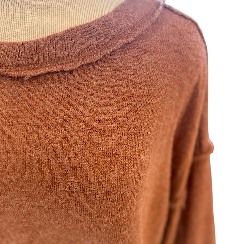 Burnt Orange Quarter Sleeve Sweater Size Small-RF