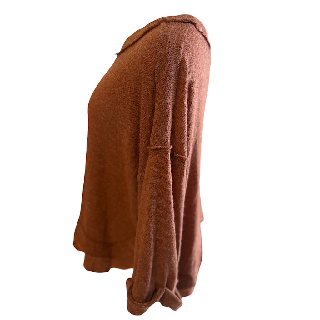 Burnt Orange Quarter Sleeve Sweater Size Small-RF