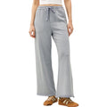 Dusty Blue Acid Wash Cotton Straight Leg Pant