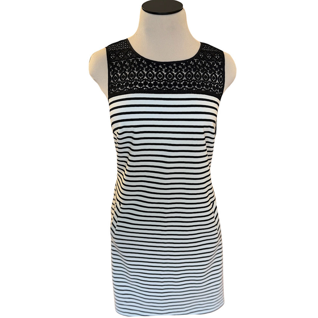 Black/ White Striped Tank Dress Size 4- RF
