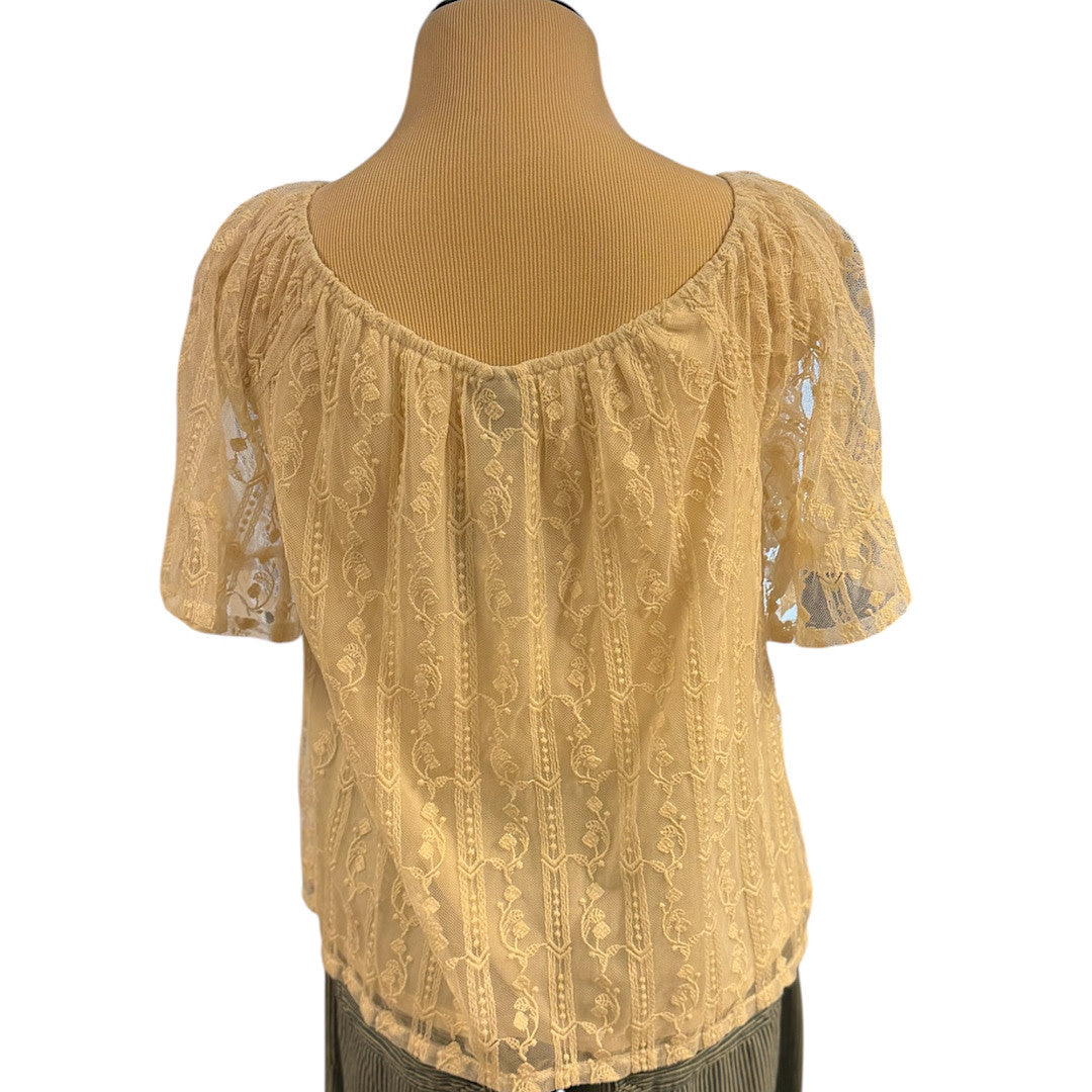 Cream Crochet Blouse Size Small-RF
