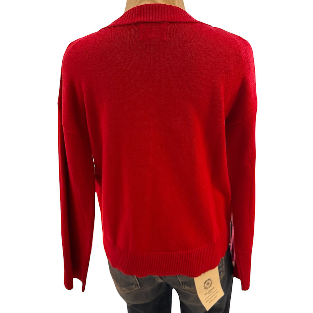 Red Classic Long Sleeve Sweater Size Small- RF
