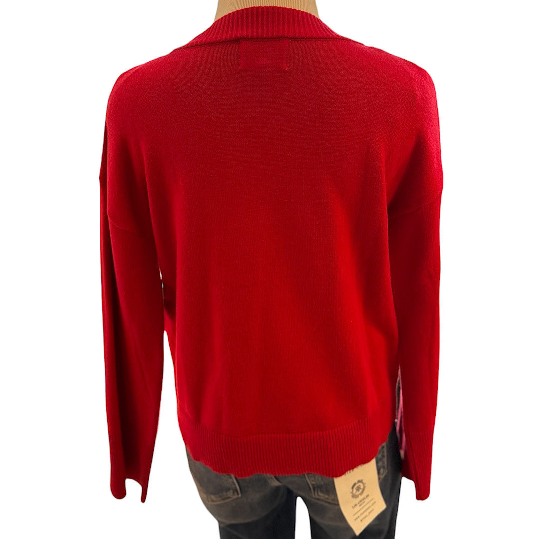 Red Classic Long Sleeve Sweater Size Small- RF