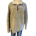 True Grit Brown/ Cream Mix Sherpa Long Sleeve Pullover Size Medium- RF