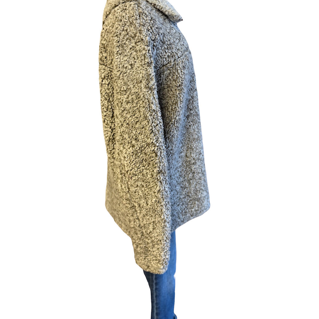 True Grit Brown/ Cream Mix Sherpa Long Sleeve Pullover Size Medium- RF