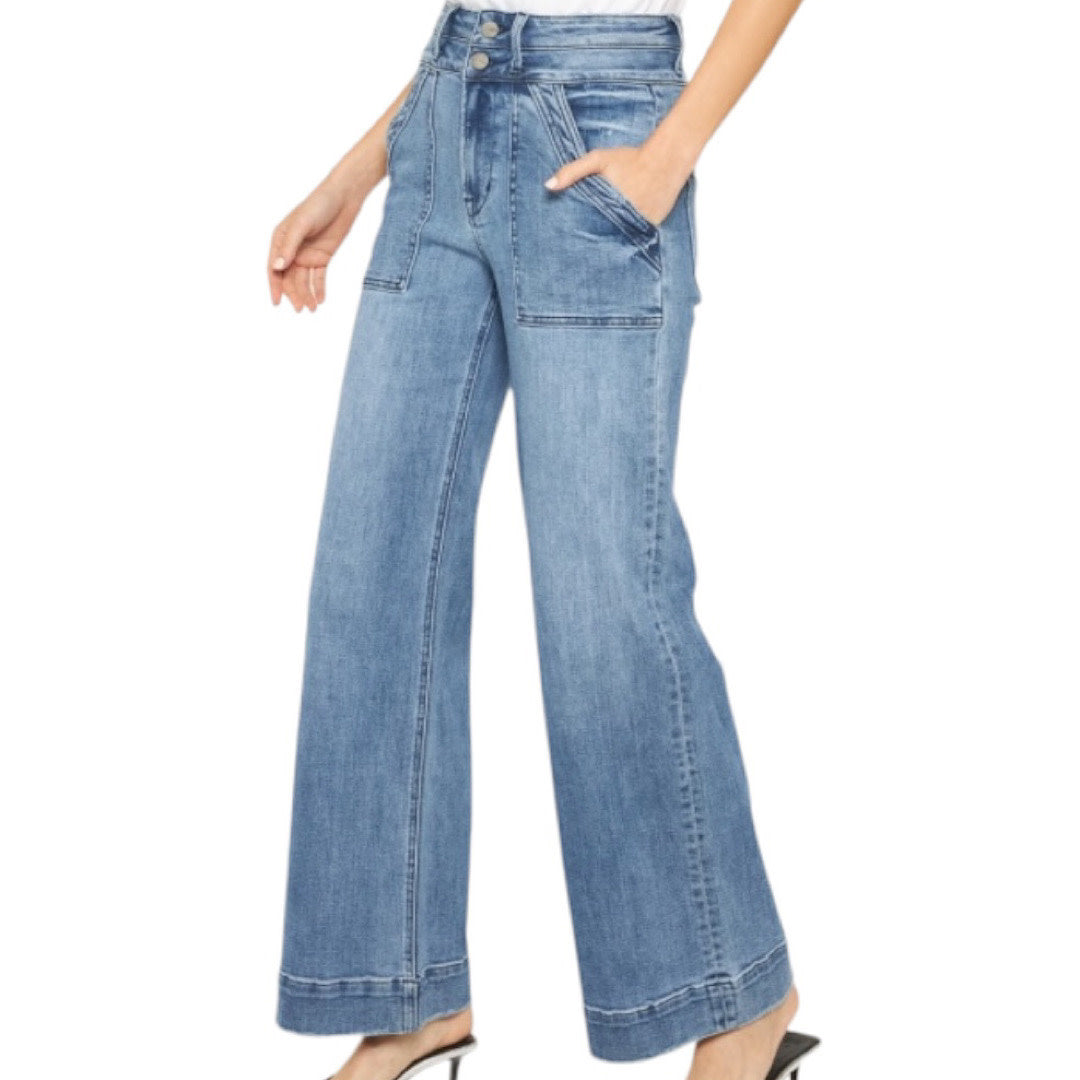 Mica MDP-W3546 Super High Wide Leg With Waist Details