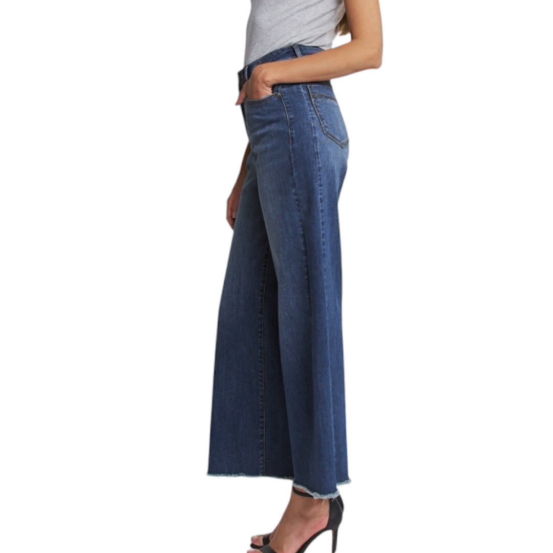 Mica MDP-W3749B Super High Wide Leg Ankle Raw Hem