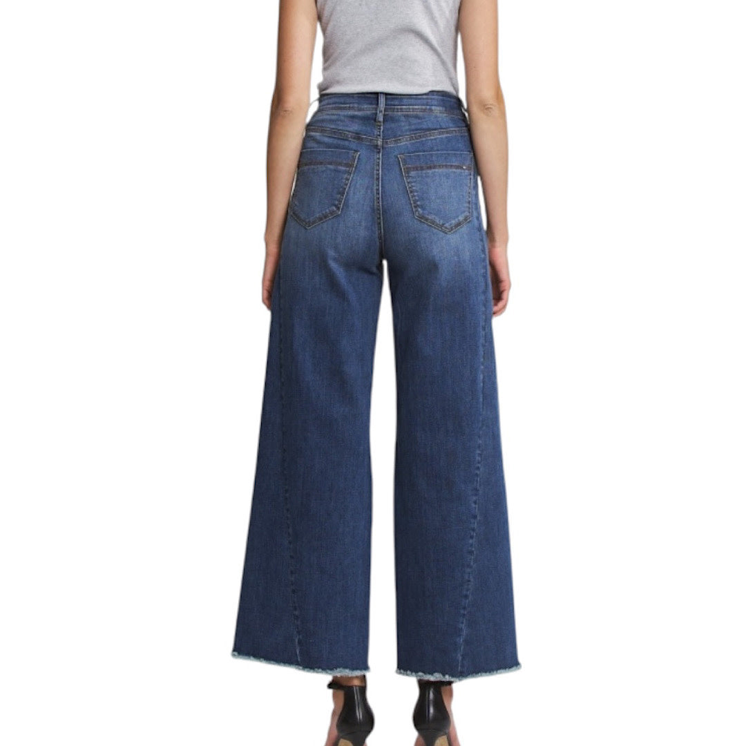 Mica MDP-W3749B Super High Wide Leg Ankle Raw Hem