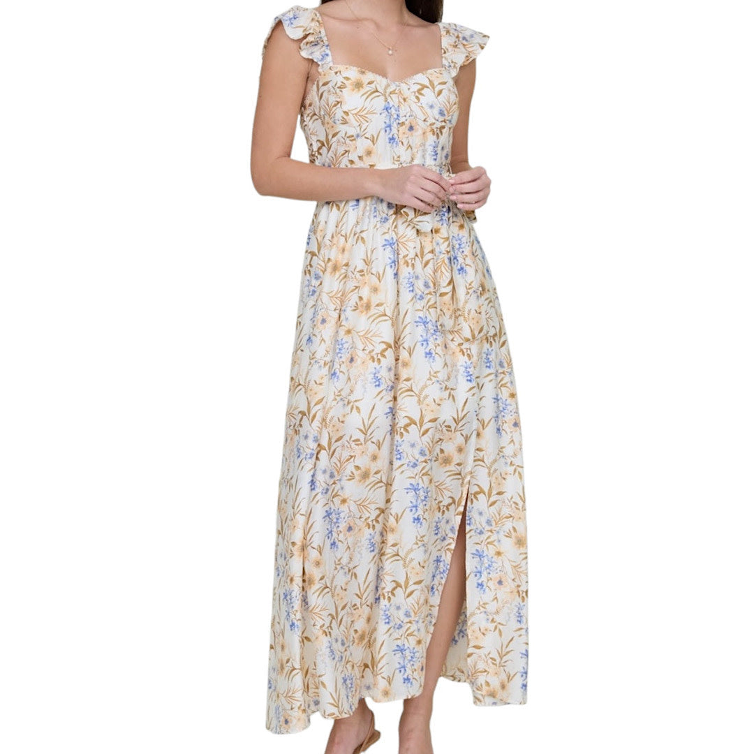 Cream Multi Floral Maxi Dress