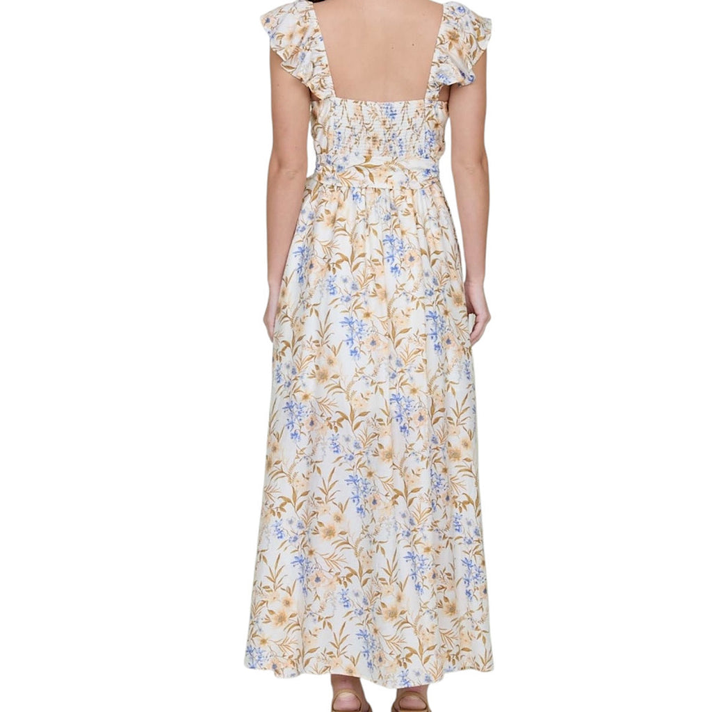 Cream Multi Floral Maxi Dress