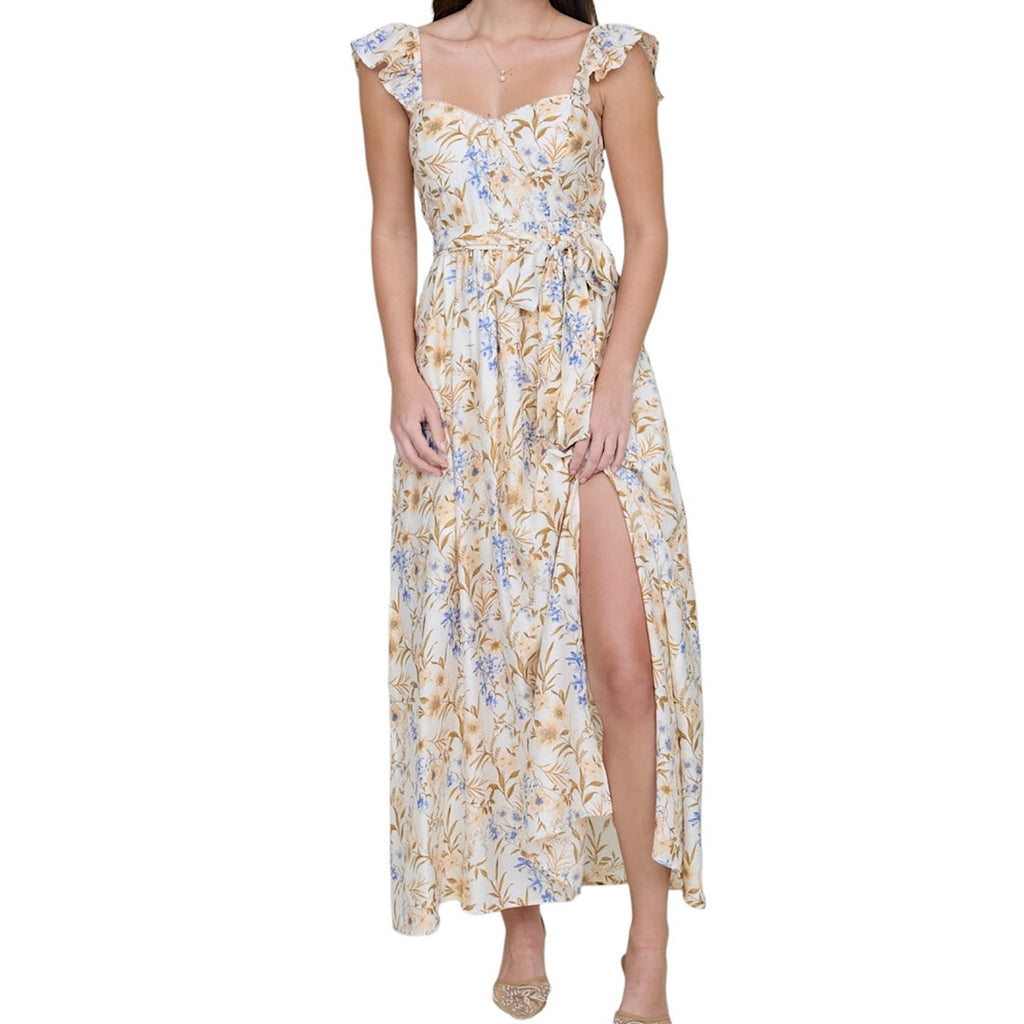 Cream Multi Floral Maxi Dress