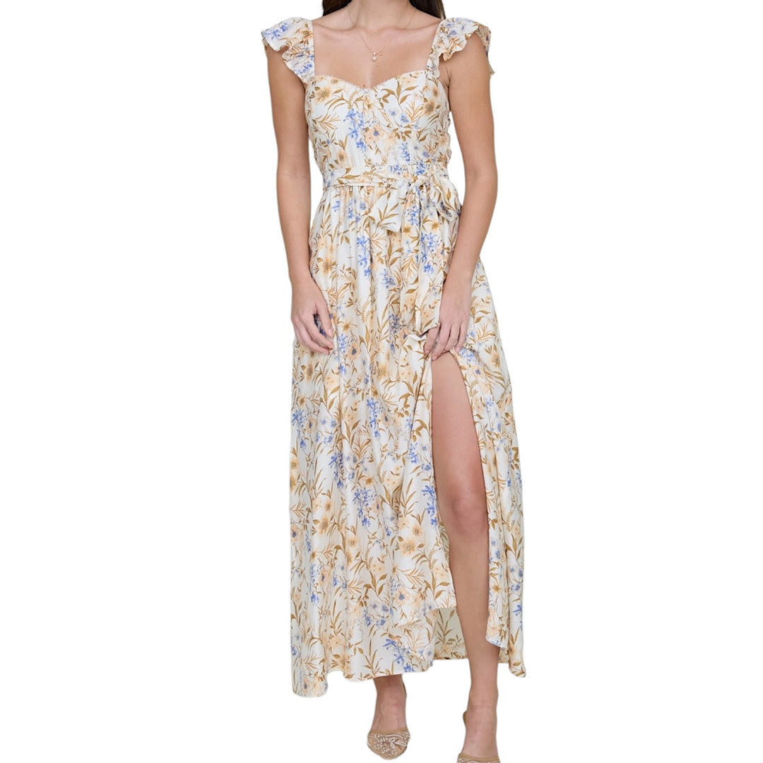 Cream Multi Floral Maxi Dress