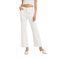 RISEN RDP5662 Cream High- Rise Ankle Flare Patch Pocket Pants