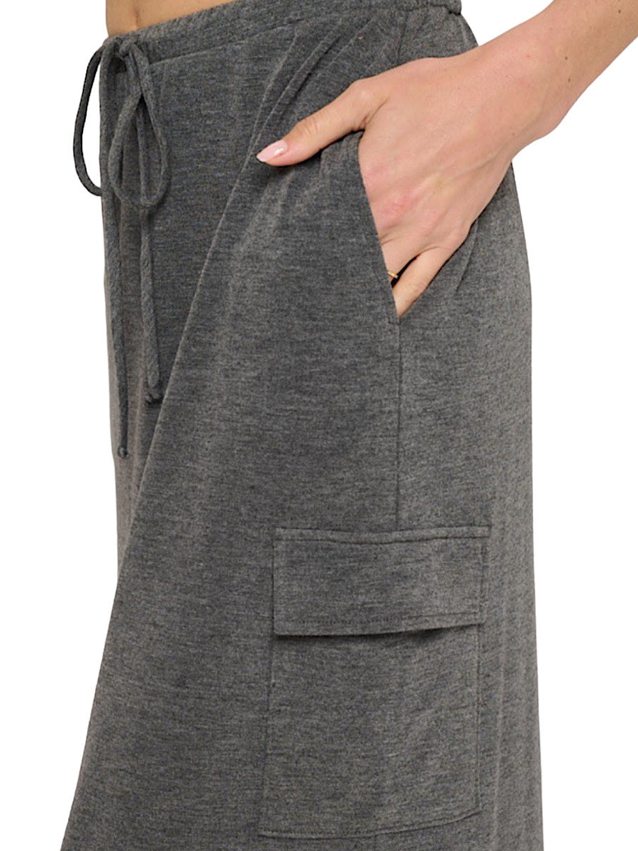 Charcoal Cargo Maxi Skirt