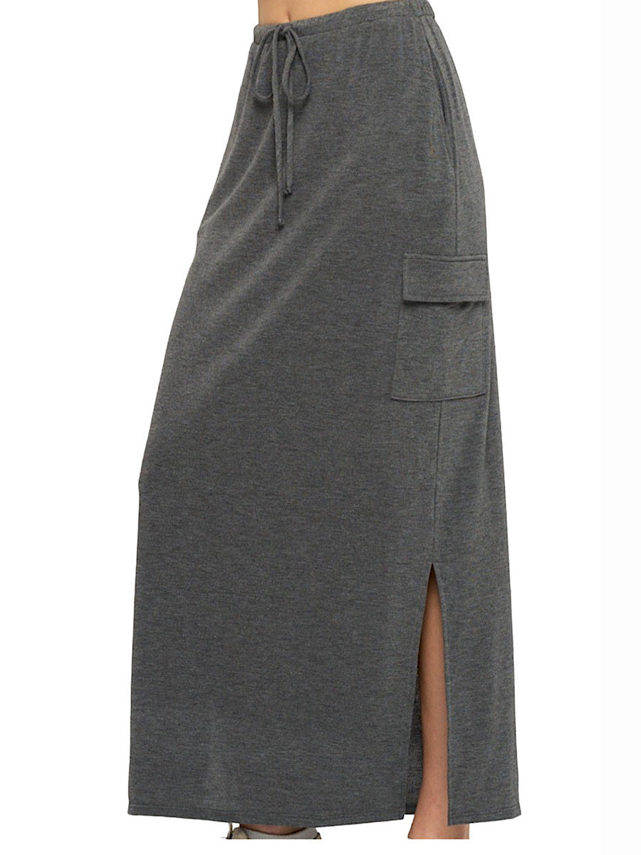 Charcoal Cargo Maxi Skirt