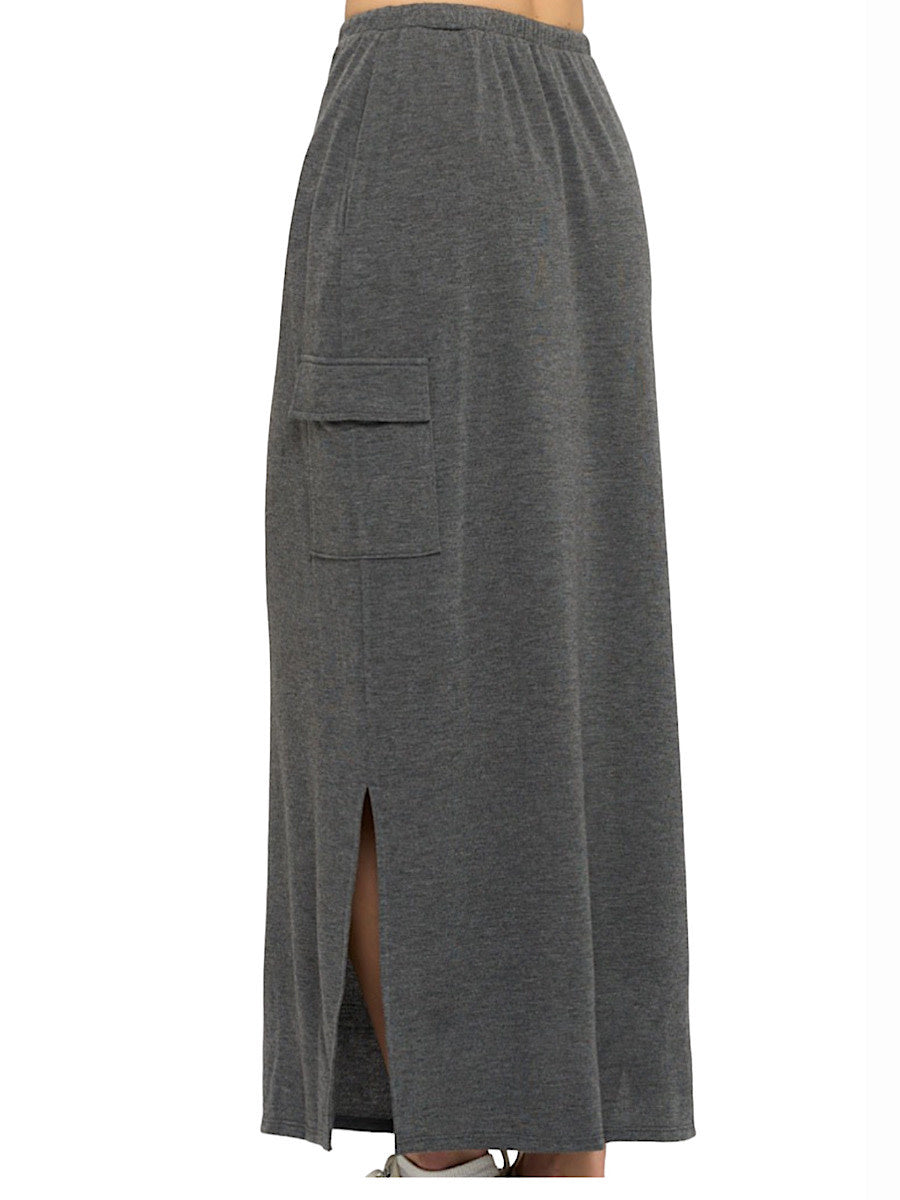 Charcoal Cargo Maxi Skirt