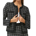 Black and White Cropped Sweater Jacket