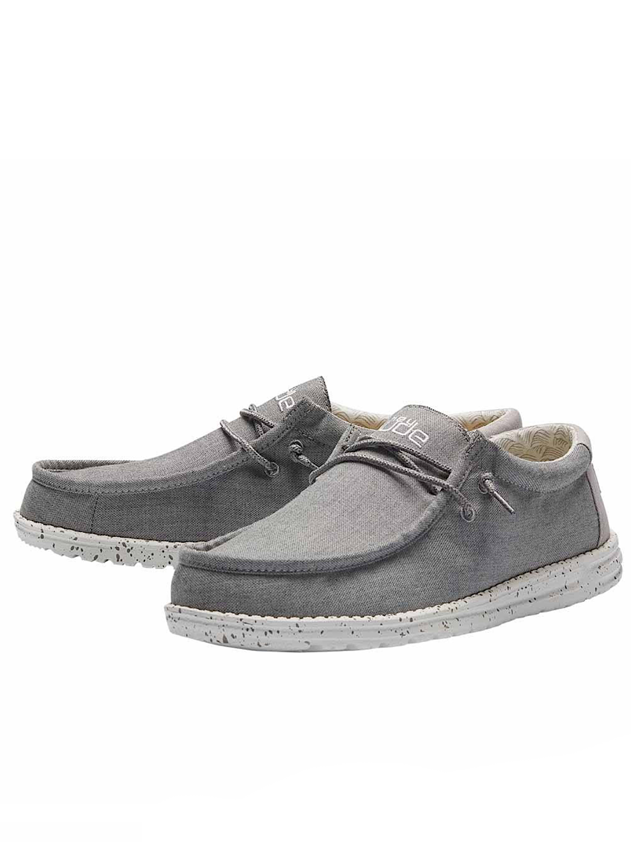 Hey Dude Wally Chambray Frost Grey Mens