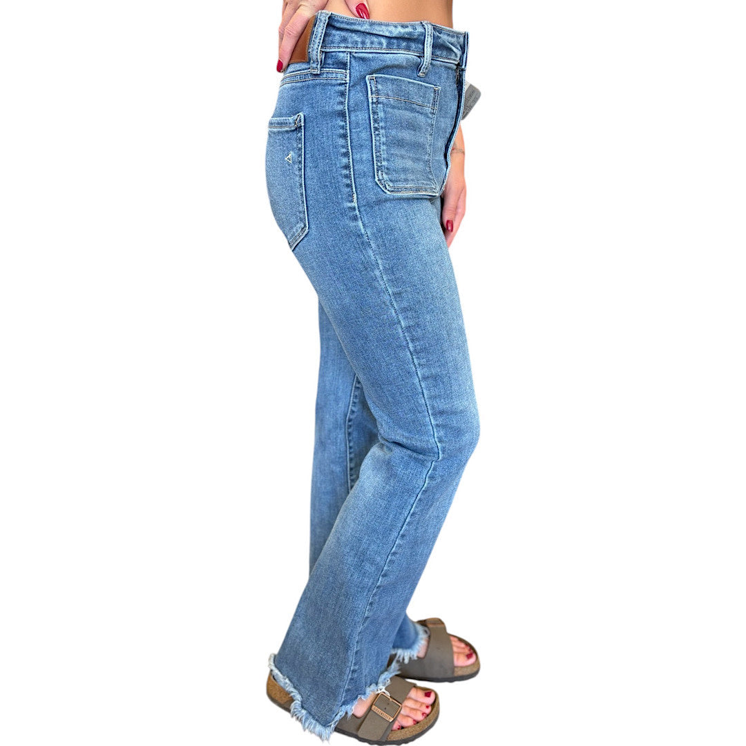 HIDDEN HD3785-M Medium Wash Ankle Flares Size 28-RF